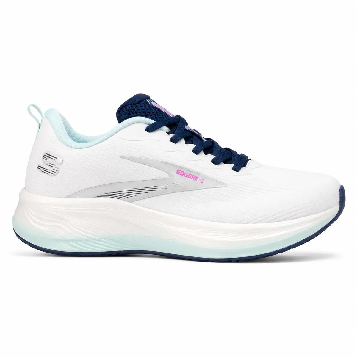 White Sneakers – Breathable Sports & Walking Shoes (White/Navy)