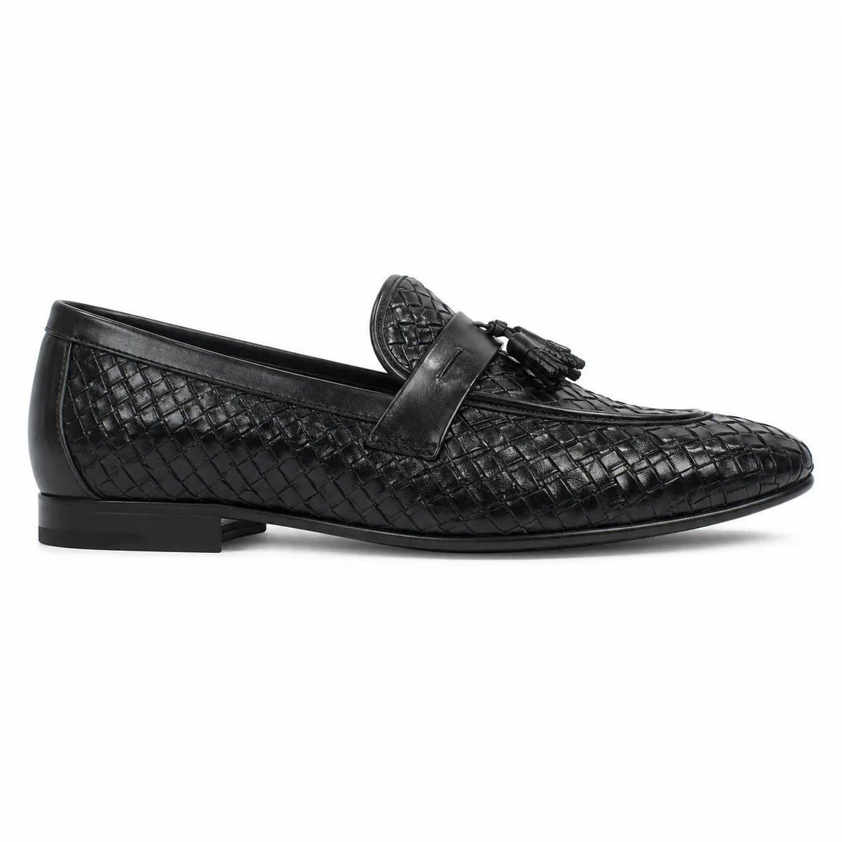 Premium Black Textured Leather Loafers for Men – Classic Formal Wear