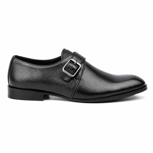 Single Monk Strap Leather Formal Shoes for Men