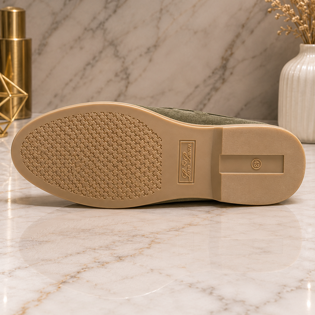Loro Piana Premium Suede Loafers – Olive Green