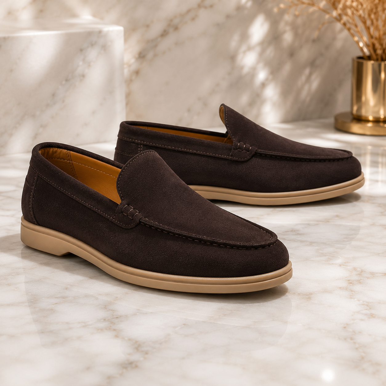 Loro Piana Premium Suede Loafers – Brown
