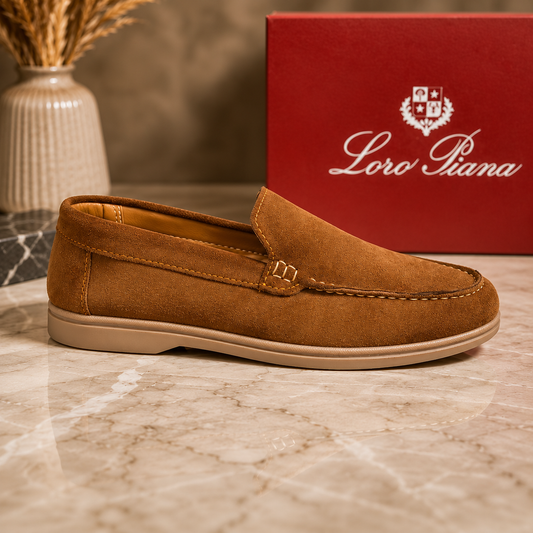 Loro Piana Premium Suede Loafers – Camel
