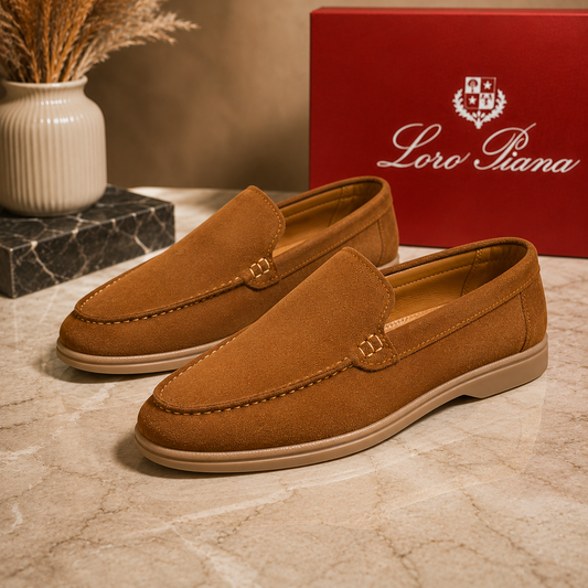 Loro Piana Premium Suede Loafers – Camel