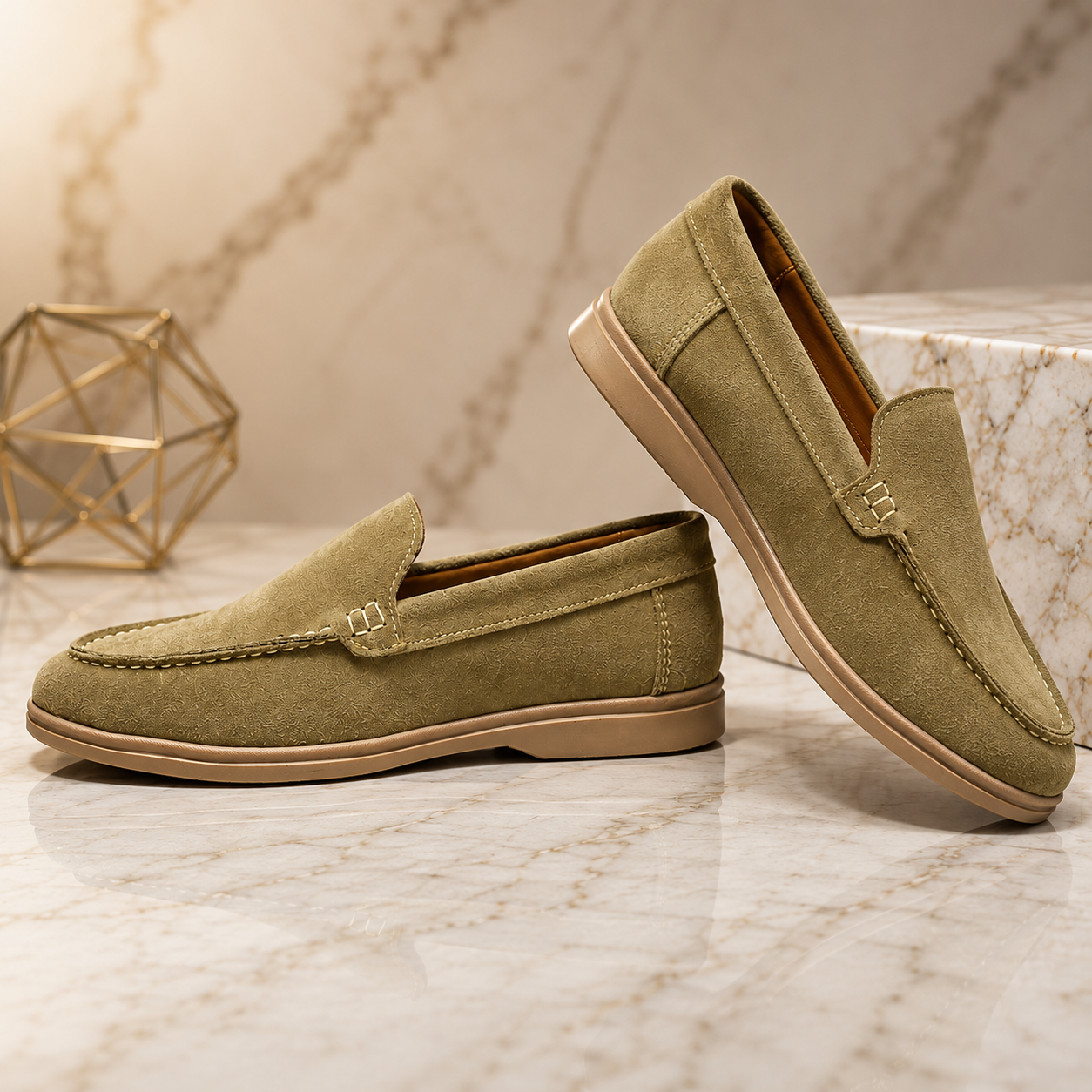 Loro Piana Premium Suede Loafers – Beige