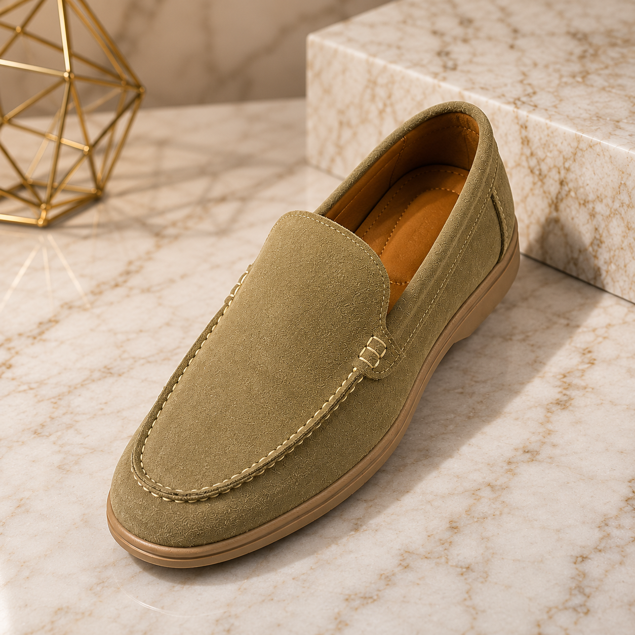 Loro Piana Premium Suede Loafers – Beige
