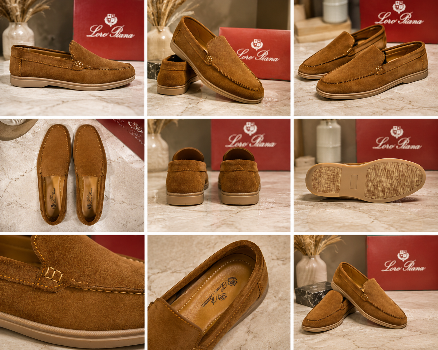 Loro Piana Premium Suede Loafers – Camel