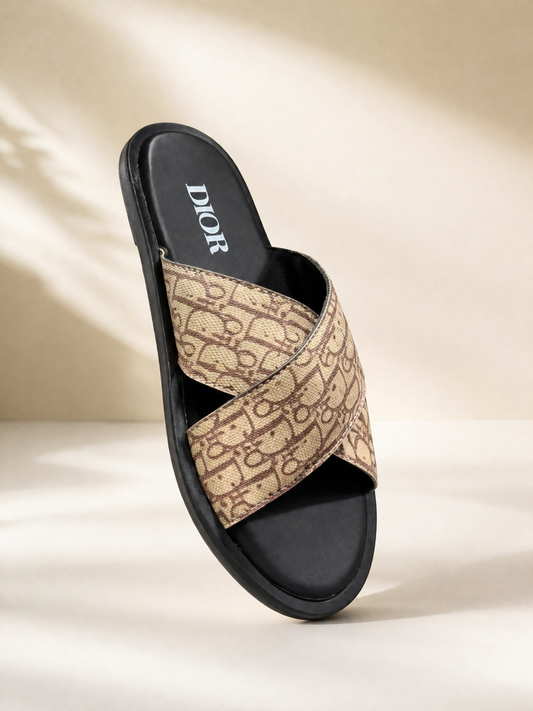 Dior Oblique Cross Strap Slides – Skin