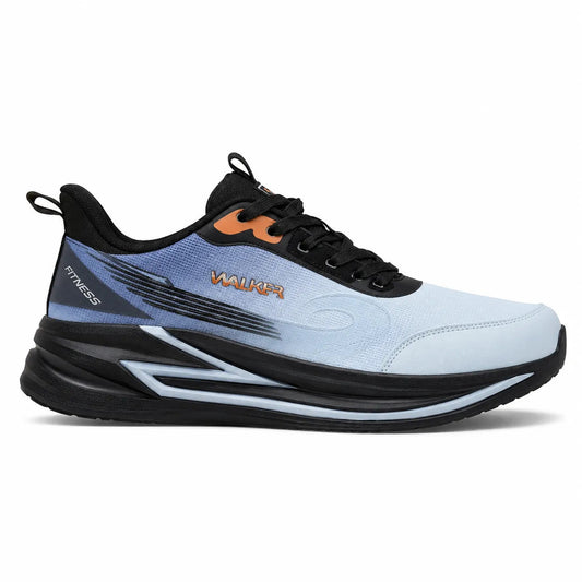 Men's White & Black Sport Casual Sneakers – Lightweight Lace-Up Athletic Style Shoes