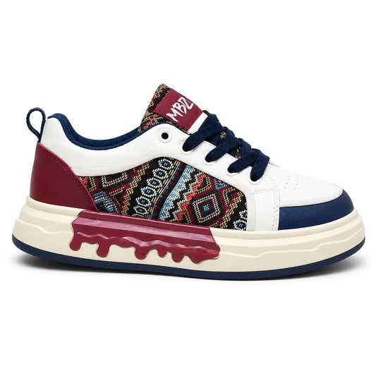 MBZ Premium Ethnic Pattern Chunky Casual Sneakers