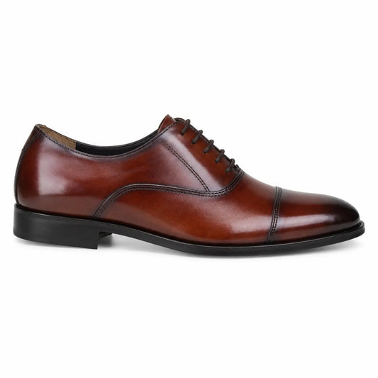 Classic Brown Leather Oxford Shoes – Formal Lace-Up Dress Shoes